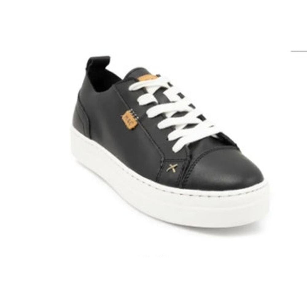 Musse & Cloud Womens Black Leather Sneaker Size 8